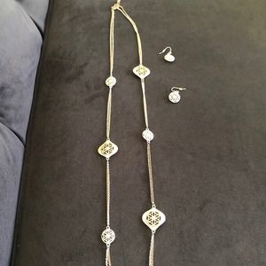 Gold and Silver Necklace/Earring Set